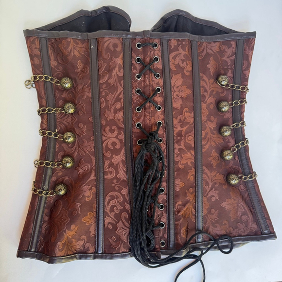 Costume, Masquerade, Steampunk Lace Corset, Sexy Halloween Wig, Women’s Bundle - Picture 3 of 13